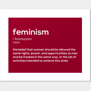 Feminism definition (white) Posters and Art